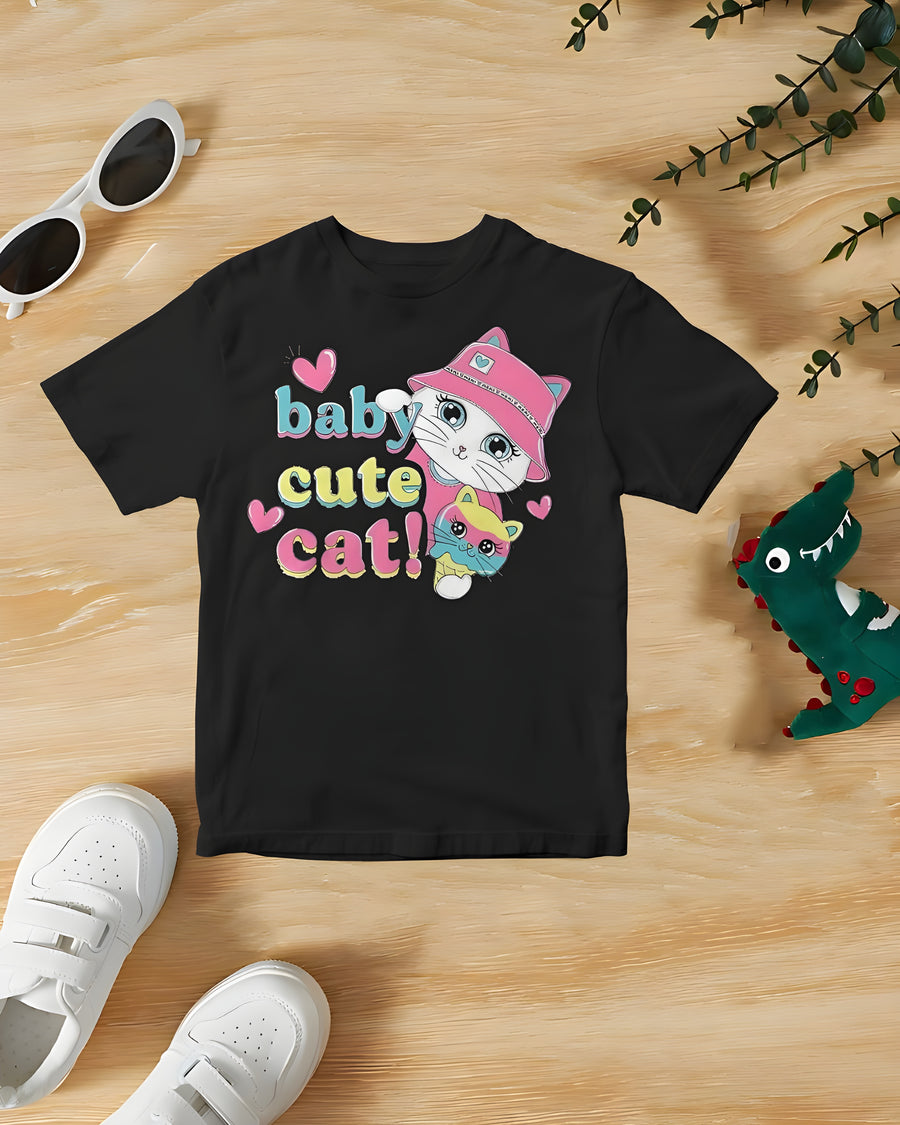 Baby Cute cat for girls Printed T-Shirt