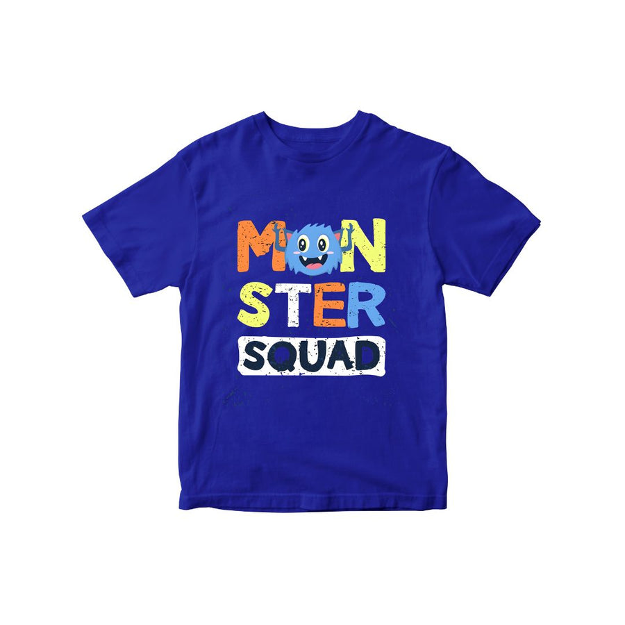 Monster Squad Royal Blue Printed T-Shirt