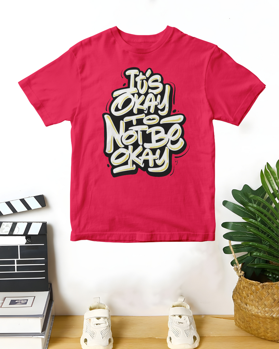It's Okay Not to be okay Red Printed T-Shirt