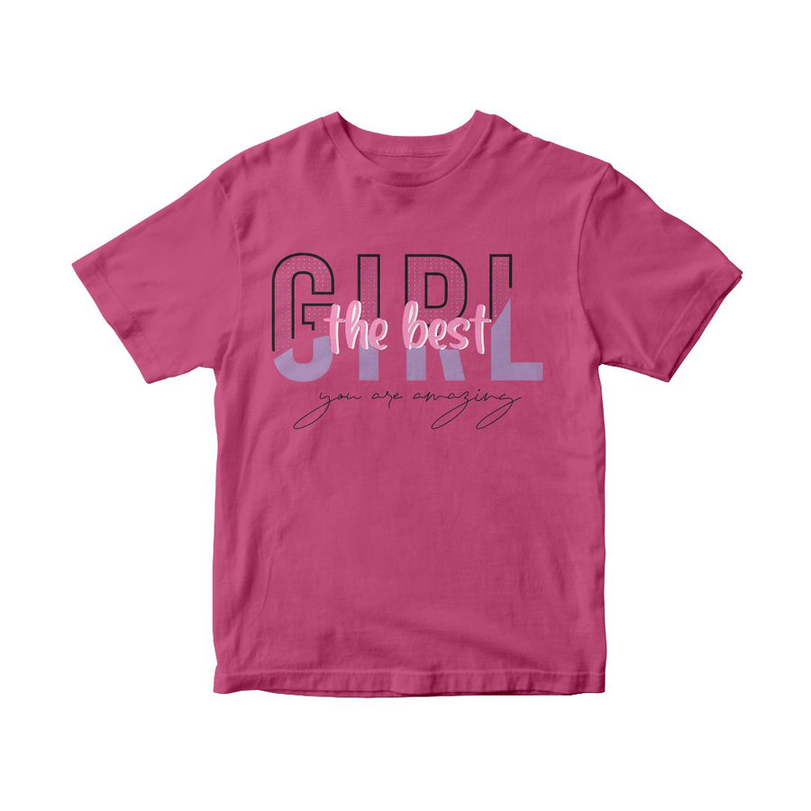 Girl The Best Pink Printed T-Shirt