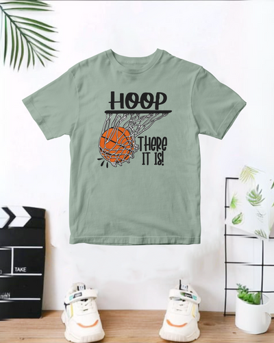 Hoop There It Is Light Green  Printed T-Shirt