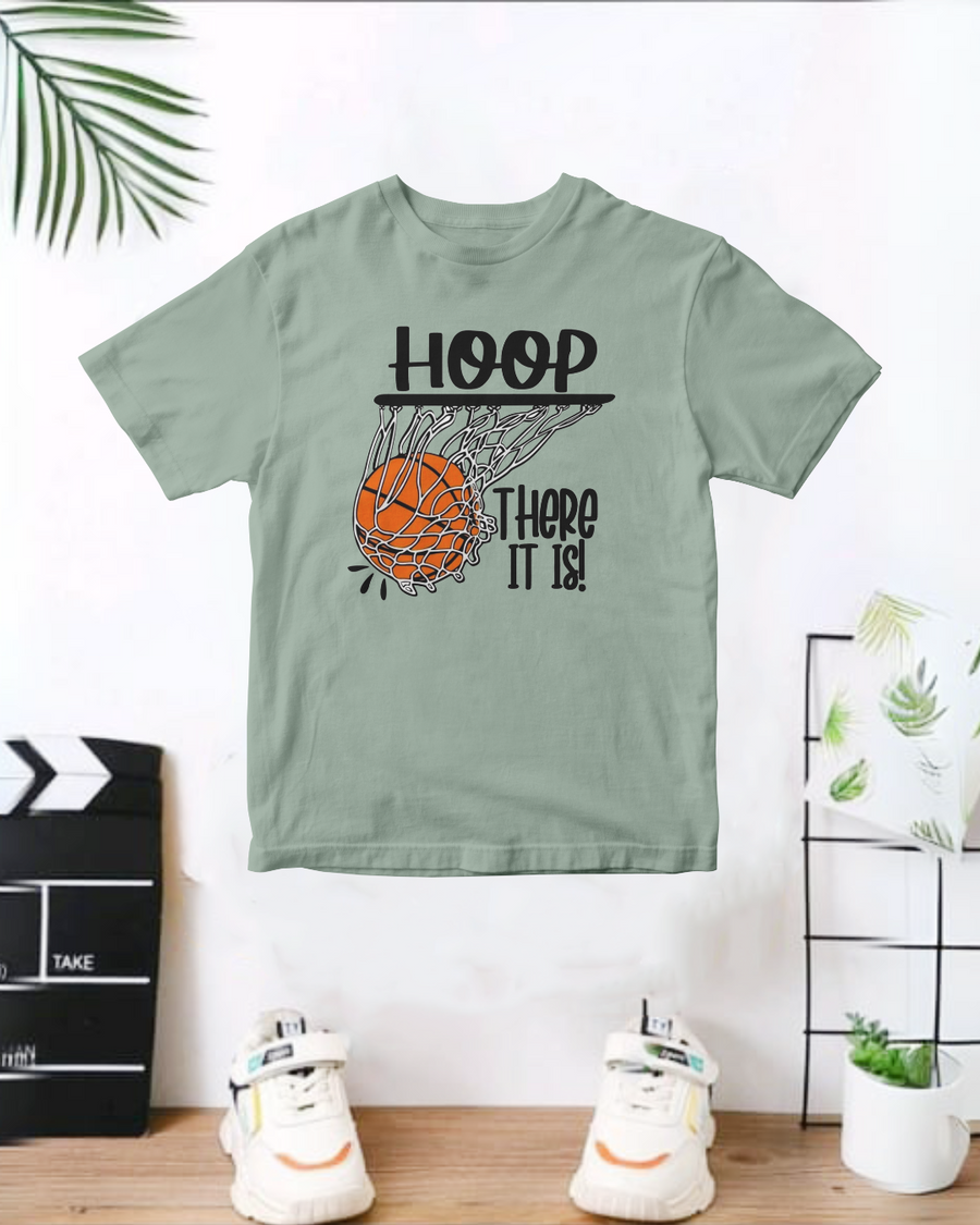 Hoop There It Is Light Green  Printed T-Shirt