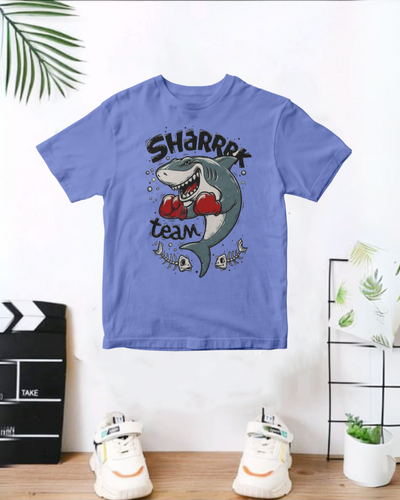 Shark Team Light Blue  Printed T-Shirt